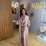 Kimono Caftan de Luxe en Velours Rose Poudré | Broderies Or | Orkidia Fashion Nador