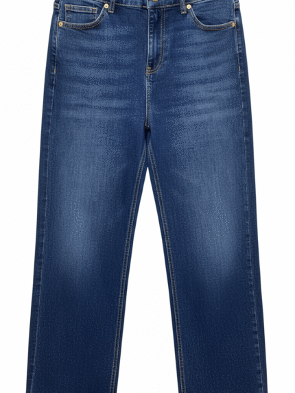 jean femme coupe droite bleu moyen