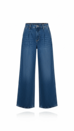 jean large trendy bleu foncé
