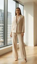 Veste Blazer Femme Beige Classique ZACCIA