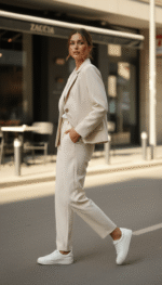 Veste Blazer Femme Beige Classique ZACCIA