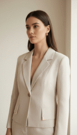 Veste Blazer Femme Beige Classique ZACCIA