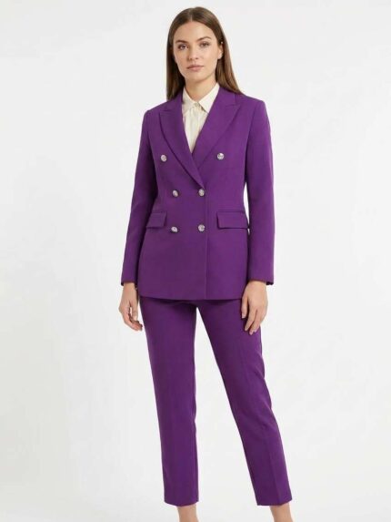 Ensemble Tailleur 3 Pièces Violet – L'Élégance Business Audacieuse