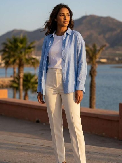 Pantalon Blanc Classique – L'Élégance Épurée et Structurée Pantalon Blanc Classique – L'Élégance Épurée et Structurée