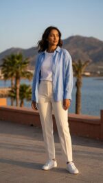 Pantalon Blanc Classique – L'Élégance Épurée et Structurée