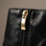 Bottines en Cuir Noir – Élégance Classique et Talon Carré