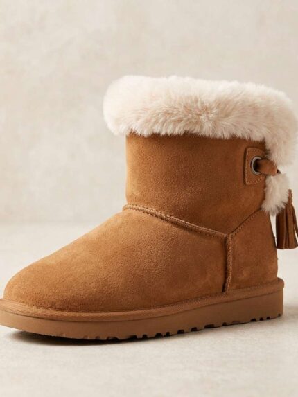Bottines en Daim Taupe – Élégance Féminine et Effet Plissé