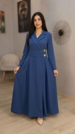 Robe Longue Bleu – Élégance Modest Fashion et Charme Majestueux