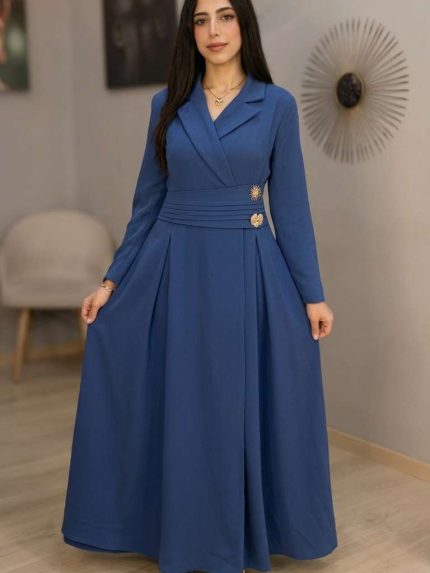 Robe Longue Bleu – Élégance Modest Fashion et Charme Majestueux