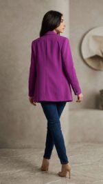 Blazer Violet – Élégance Audacieuse et Coupe Structurée