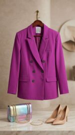 Blazer Violet – Élégance Audacieuse et Coupe Structurée