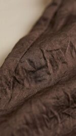 Pantalon Fluide Marron – Coupe Palazzo Texturée et Ceinture Foulard