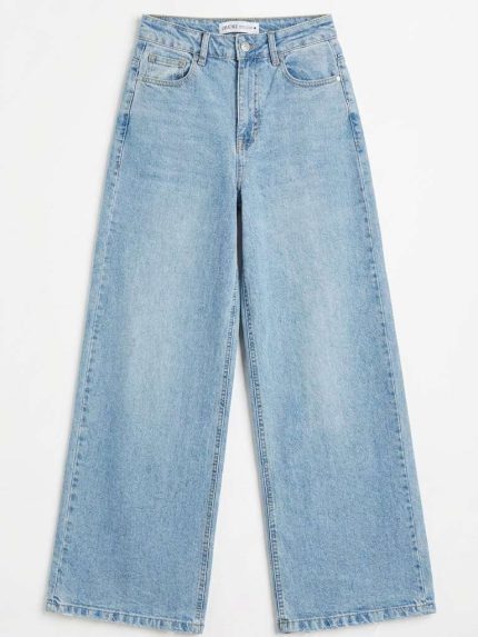 Jean Large Bleu Clair – Coupe Wide-Leg et Allure Rétro-Chic
