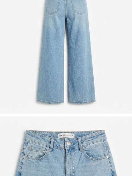 Jean Large Bleu Clair – Coupe Wide-Leg et Allure Rétro-Chic