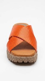 Mules Oranges Compensées – Confort Estival et Couleur Vibrante