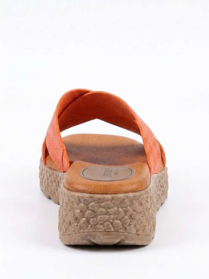 Mules Oranges Compensées – Confort Estival et Couleur Vibrante