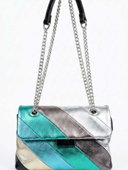 Sac Bandoulière Métallisé Multicolore – Éclat Moderne et Design Audacieux