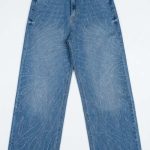 Jean Large à Strass – Denim Scintillant et Coupe Wide-Leg Glamour