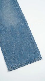 Jean Large à Strass – Denim Scintillant et Coupe Wide-Leg Glamour