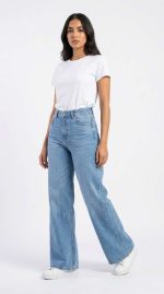Jean large bleu classique – Le Basique Wide-Leg Incontournable