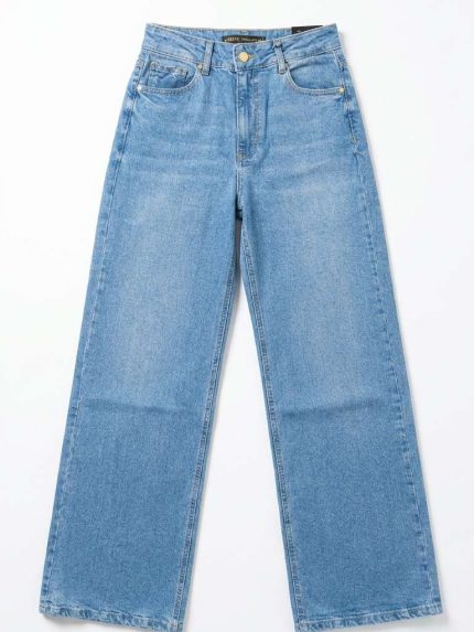 Jean large bleu classique – Le Basique Wide-Leg Incontournable