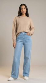 Jean Large Bleu Ciel – Coupe Droite et Confort Quotidien – Image 7