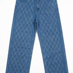 Jean Large à Strass Parsemés – Effet Ciel Étoilé et Coupe Wide-Leg