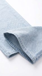 Jean Large Bleu Ciel à Strass Losanges – Fraîcheur Denim et Éclat Glamour