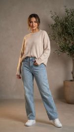 Jean Mom Bleu Clair – L'Esprit Vintage et Confort Absolu