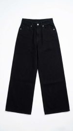 Jean Large Noir – Coupe Wide-Leg et Élégance Intemporelle