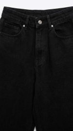 Jean Large Noir – Coupe Wide-Leg et Élégance Intemporelle