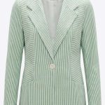 Blazer Rayé Vert et Blanc – Fraîcheur Estivale et Élégance Dynamique