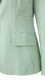 Blazer Rayé Vert et Blanc – Fraîcheur Estivale et Élégance Dynamique