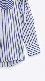 Chemise Asymétrique Rayée – Esprit Patchwork et Éclats de Strass