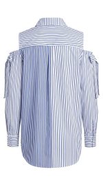 Chemise Asymétrique Rayée – Esprit Patchwork et Éclats de Strass