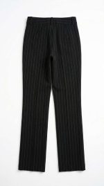 Pantalon Noir à Fines Rayures – L'Élégance Tailleur et Silhouette Allongée