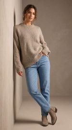Jean Droit Taille Haute Bleu – Confort Absolu et Coupe Classique