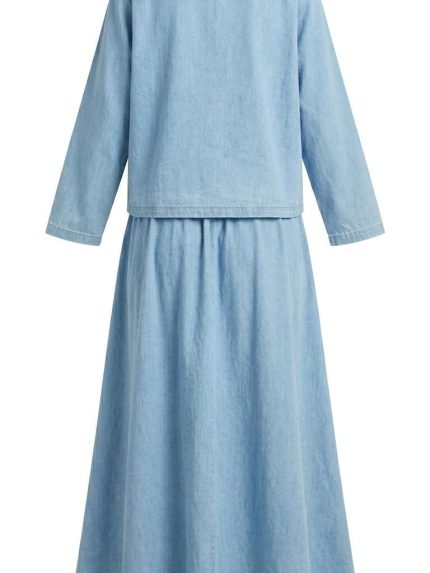 Ensemble Jupe Denim Deux Pièces – Charme Décontracté et Esprit Bohème