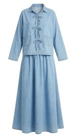 Ensemble Jupe Denim Deux Pièces – Charme Décontracté et Esprit Bohème