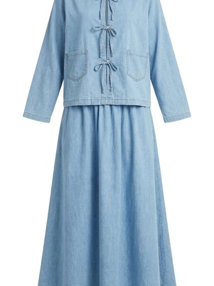 Ensemble Jupe Denim Deux Pièces – Charme Décontracté et Esprit Bohème