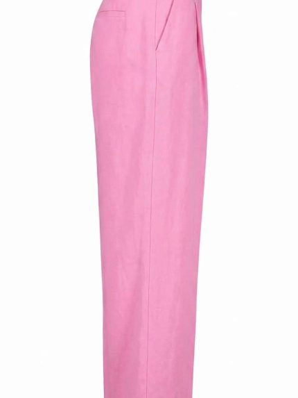 Pantalon Tailleur Rose – Élégance Structurée et Couleur Vibrante
