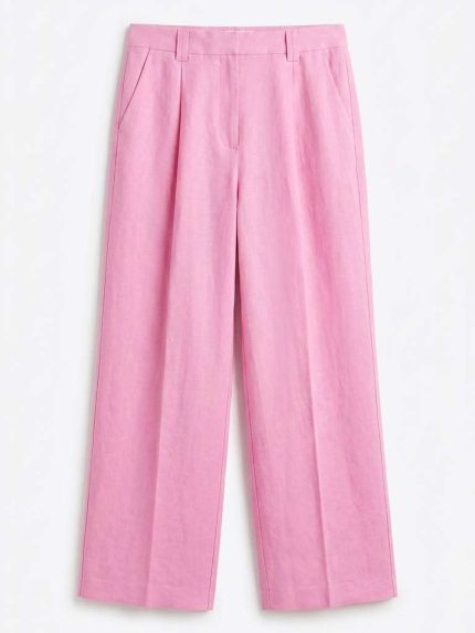 Pantalon Tailleur Rose – Élégance Structurée et Couleur Vibrante