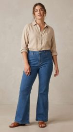 Jean Flare Bleu – Coupe Évasée et Allure Rétro-Chic