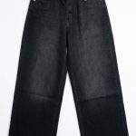 Jean Large Noir Délavé – Coupe Wide Leg et Allure Urbaine