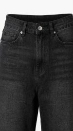 Jean Large Noir Délavé – Coupe Wide Leg et Allure Urbaine
