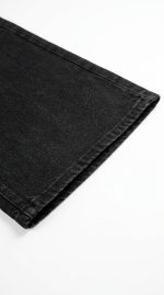 Jean Large Noir Délavé – Coupe Wide Leg et Allure Urbaine