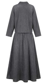 Ensemble Jupe Denim Gris Deux Pièces – Élégance Décontractée et Esprit Bohème