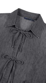Ensemble Jupe Denim Gris Deux Pièces – Élégance Décontractée et Esprit Bohème
