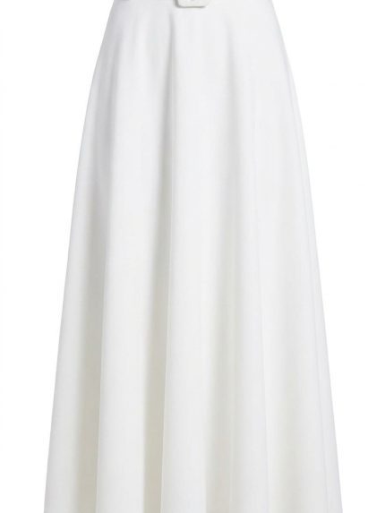 Jupe Blanche Évasée Ceinturée – L'Élégance Épurée pour vos Ensembles