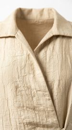Ensemble 2 Pièces Femme Grand Taille : Chemise Croisée & Jupe Longue Beige Sable |